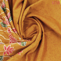 Mustard Yellow Chanderi Silk Cotton Saree