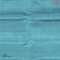 Teal Blue Kanchipuram Silk Saree