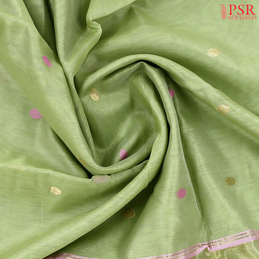 Sage Green Maheshwari Silk Cotton Saree