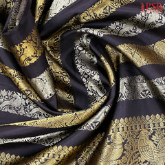 Black Kanchipuram Jacquard Silk Saree