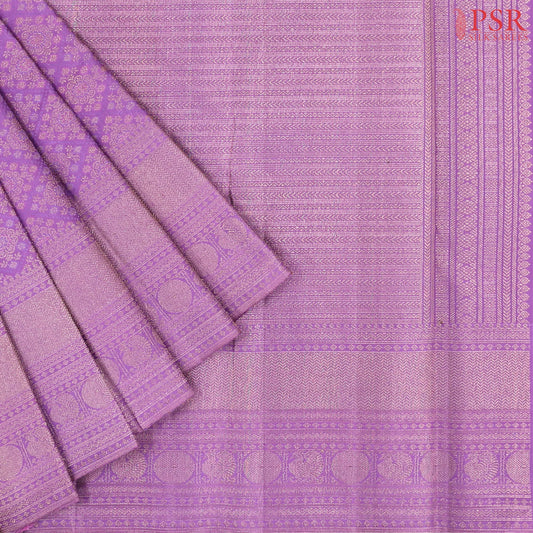 Orchid Purple Kanchipuram Jacquard Silk Saree