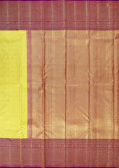 Corn Yellow Kanchipuram Jacquard Tissue Silk Saree