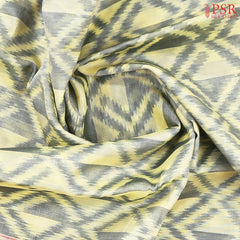 Cream Beige & Grey Patola Silk Cotton Saree