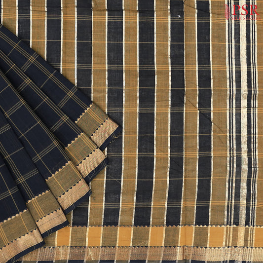 Black Mangalagiri Cotton Saree