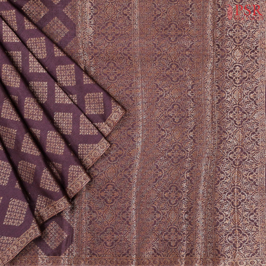 Syrup Brown Banaras Tussar Silk Saree