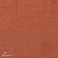 Dark Orange Banaras Tussar Silk Saree
