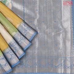 Beige & Multicolor Silk Cotton Saree