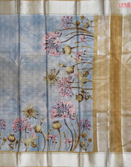 Cool Grey Semi Tussar Saree