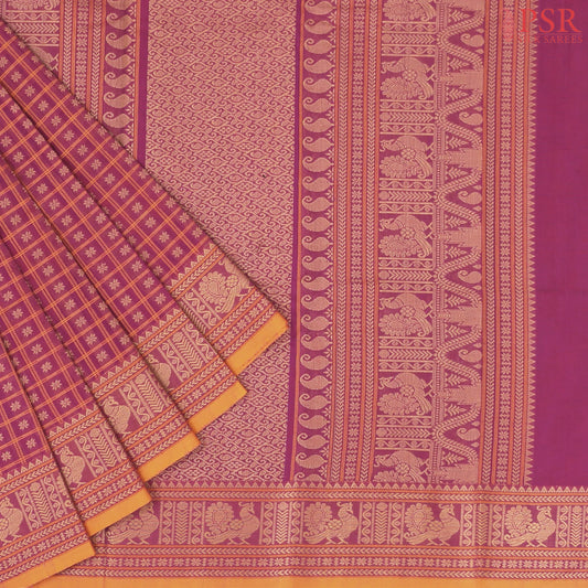 Mulberry Purple Kalakshetra Kovai Cotton Saree