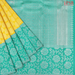 Canary Yellow Bridal Kanchipuram Silk Saree
