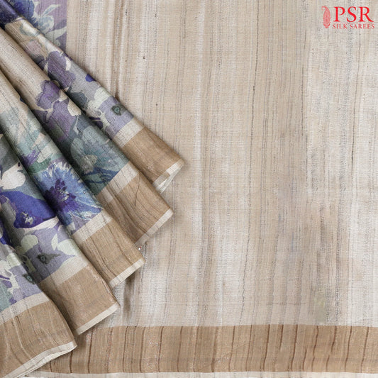 Royal Beige Kadhi Tussar Silk Saree