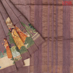 Dark Mauve Pink Kadhi Tussar Silk Saree