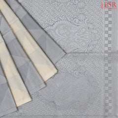 Beige & Grey Soft Art Silk Saree