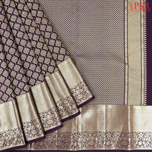 Grape Purple Kanchipuram Silk Saree