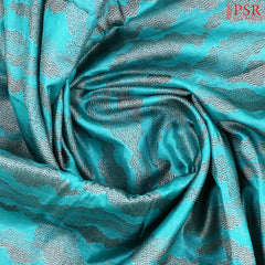 Viridian Blue Banaras Tussar Silk Saree