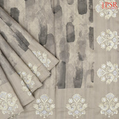 Fossil Grey Semi Tussar Saree