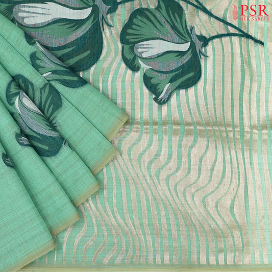 Sea Green Ghicha Cotton Saree