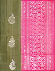 Olive Green Soft Silk Saree