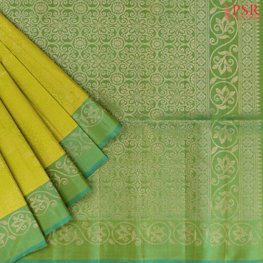 Olive Yellow Soft Silk Saree