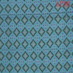 Pine Blue Semi Tassar Ikkat Print Running Material