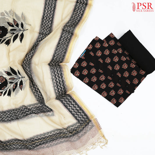 Black Cotton Dress Material