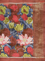 Brown Silk Cotton Saree