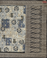 Olive Beige Semi Georgette Saree