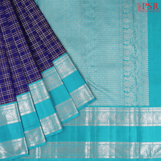 Navy Blue Kanchipuram Silk Saree