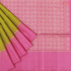 Olive Yellow Soft Silk Saree