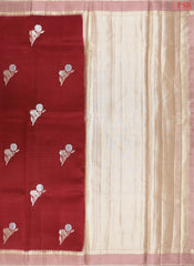 Dark Red Mango Silk Saree