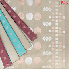 Light Olive Grey Soft Silk Saree