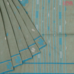 Sage Green Byloom Cotton Saree