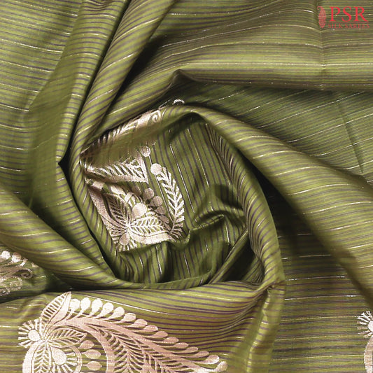 Olive Green Soft Silk Saree