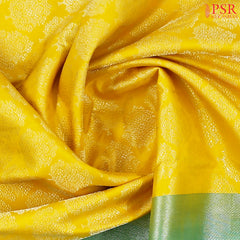 Canary Yellow Bridal Kanchipuram Silk Saree
