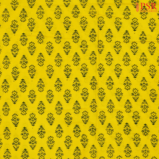Yellow Cotton Print Running Material
