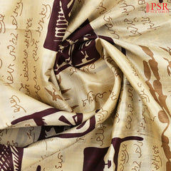 Yellow Beige & Brown Kadhi Tussar Silk Saree