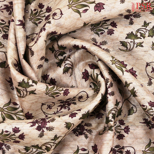 Sand Beige Kadhi Tussar Silk Saree