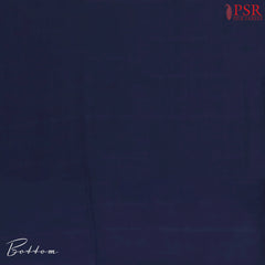 Beige & Dark Blue Tussar Silk Dress Material