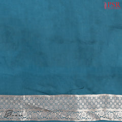 Peacock Blue Banarasi Habutai Satin Saree