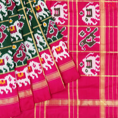 Dark Green Pochampally Silk Saree
