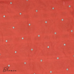 Vermilion Tussar Kadi Saree