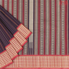 Dark Aubergine Purple Kalakshetra Kovai Cotton Saree
