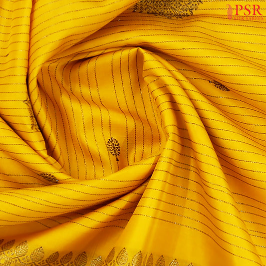 Yellow Kanchipuram Silk Saree
