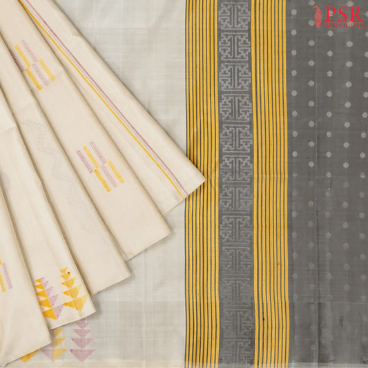 Parchment Beige Soft Silk Saree