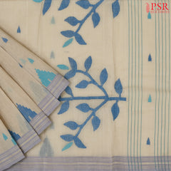 Beige Bengal Cotton Saree