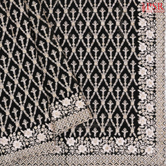 Black Georgette Laser Embroidery Saree