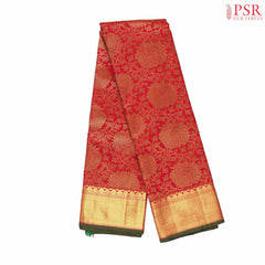 Red Kanchipuram Jacquard Silk Saree