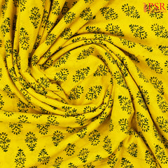 Yellow Cotton Print Running Material