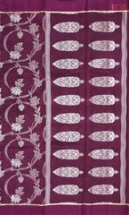 Burgundy Chiniya Silk Saree
