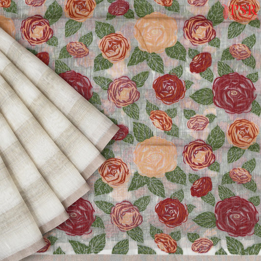 Light Beige Ghicha Cotton Saree